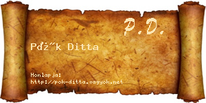 Pók Ditta névjegykártya